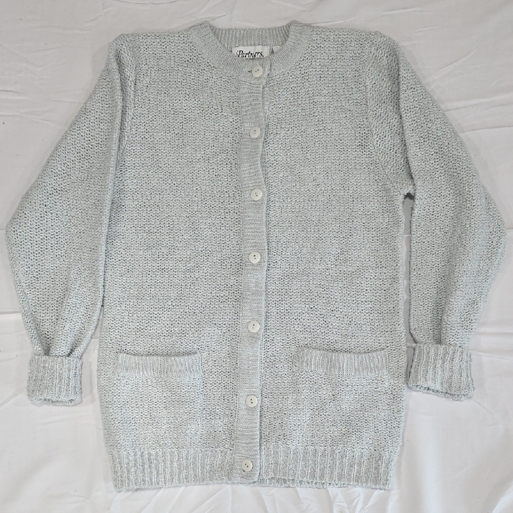 Elegant Women's Gray Cardigan Sweater